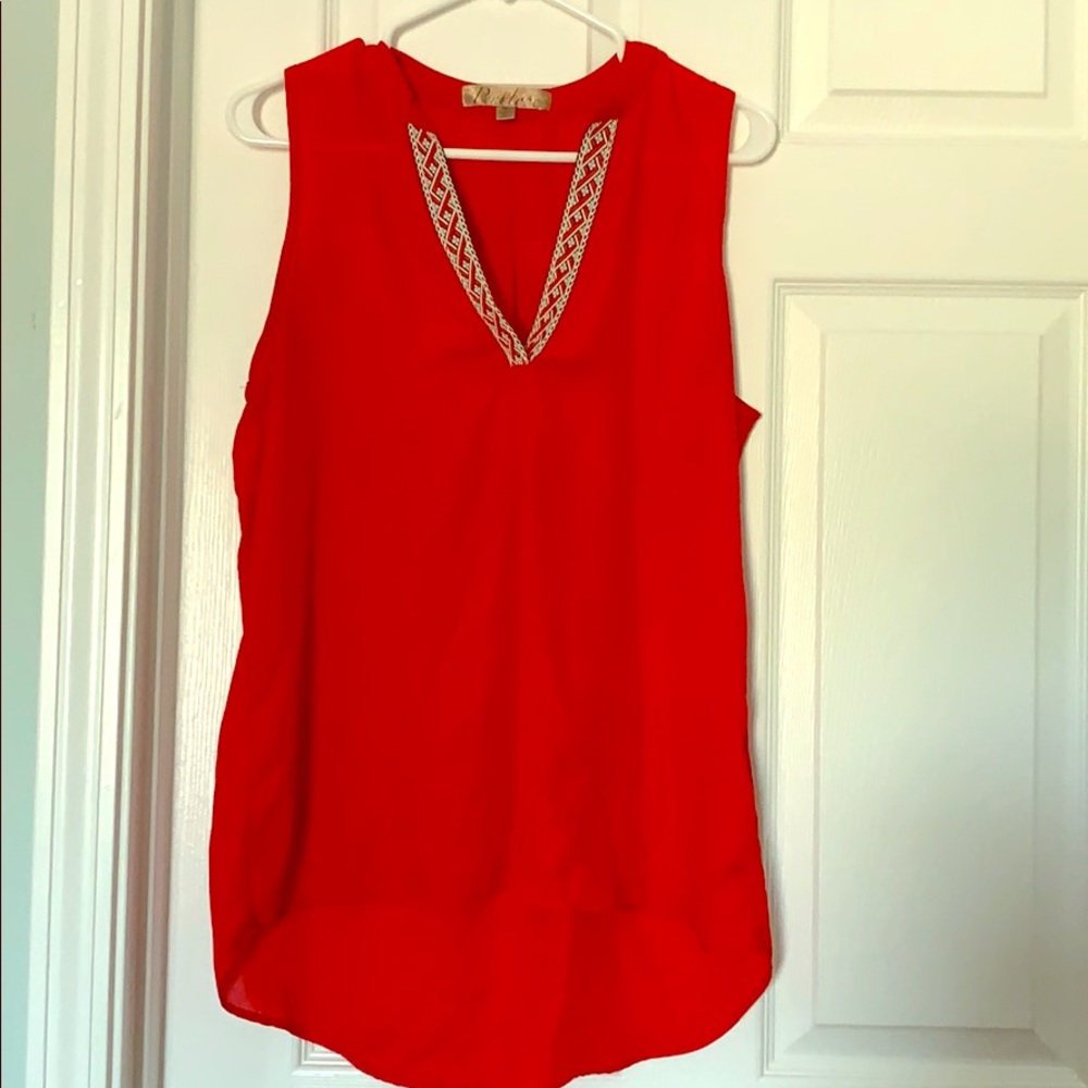 Red tank blouse